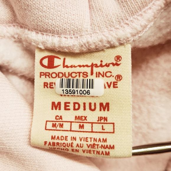 Champion Reverse Weave Baby Pink Pullover Sweatshirt Hoodie Size Medium - Picture 2 of 6